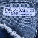 ZARA TRF DENIM CROP BRA FRAYED TOP XS Photo 2