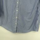 Chico's  1 Size M No Iron Button Front Tunic Top Blue Stripe Bedazzled Collar Photo 5