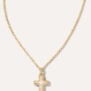 Kendra Scott Cross Gold Pendant Necklace White Kyocera Opal Photo 0