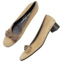 Salvatore Ferragamo  Boutique Italy Tan Suede Flat Block Heel Loafer Size 8 AA Photo 0