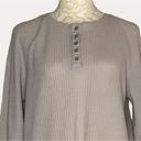 Z Supply  Waffle Henley Knit Top Blouse Beige S Photo 1