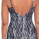 MiracleSuit  Metallic Silver Chevron Python Siren OnePiece Swimsuit Size 8 NWT Photo 1