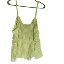 Torrid  size 2 Tie front gingham peplum top white green tank Photo 7