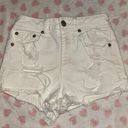 Aeropostale white jean denim shorts high rise shorty Size Xsmall Photo 0