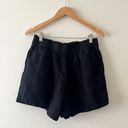 H&M Black Linen Blend High Waisted Shorts Size Medium Photo 4