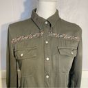 Roxy  Vintage Bohemian Embroidered Shirt, Tribal, Boho, Aztec snap pearl buttons Photo 3