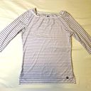 FootJoy  FJ Women's Striped 3/4 Sleeve Golf Top White Purple Small‎ Photo 0