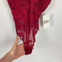 One Piece Elysse Wilde Womens Maroon Floral Hot As Hell Lace  Bodysuit Size xs Photo 2