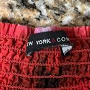 New York & Co. Red/blk  Cotton Flowing Floral Knee Length Skirt Size L Y2k Photo 5