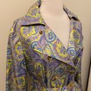 J. McLaughlin  Silk Paisley Print Trench Coat Photo 5