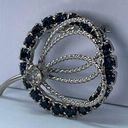 Vintage Blue  and clear crystal brooch Photo 0