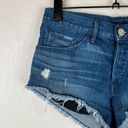 3x1  Women's Mid Rise Distressed Denim Shorts Raw Hem Blue Size 25 Photo 1