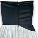 NEW Commense Strapless Asymmetrical Pleated Maxi Dress Black White Size Small Photo 8