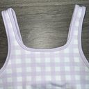 Sweaty Betty  Seamless Cropped Tank Gingham Check Purple & White Small Photo 5