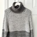 prAna  Abelle Grey Colorblock Cotton Open Knit Turtleneck Tunit Sweater Medium Photo 22