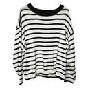 ee:some Black & White Striped Knit Crewneck Sweater Photo 1