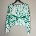 Grayson Threads  Women's Green Tie Dye Long Sleeve Crop Top Shirt Size Small Photo 3