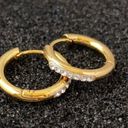 18K Gold Plated Small Hoop Earrings for Men Women, Gold Hoop Earrings, Punk Hip Hop Earrings Photo 1