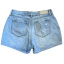 All Saints Women’s Sz 29 Bird Embroidered Light Wash Cotton Denim Cuffed Shorts Photo 6