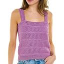 Vince Purple Crochet Knit Tank Top Women’s Large NWT Photo 0