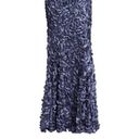 Petal Theia Slate Blue  Appliqué boat neck Long sleeve floor Length Formal gown 6 Photo 3