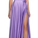 La Femme  Sleeveless Satin Gown in Lavender Size US 2 Photo 0