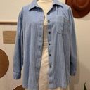 L.L.Bean  Light Blue Chunky Cotton Corduroy Button Down Oversized Shirt Large Photo 8