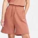 Nike  Sportswear Essential High Rise Fleece Shorts SIZE MEDIUM mineral clay Photo 0