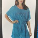 Mario Serrani New  Italy Swimsuit Beach Cover Up Womens XL Turquoise Open Knit Photo 3