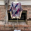 Renee C . purple multi patterned long sleeved top / S / Excellent condition Photo 4