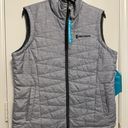 Free Country Reversible Grey Fuzzy Puffer Vest Sleeveless Full Zip Jacket Large Photo 0