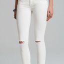 Free People  Busted Knee White Destroyed Ankle Jean Photo 0