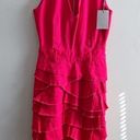 NWT Preen Line • Red Denim Tiered Ruffle Sheath V Photo 0