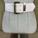 Vintage Light Pastel Pink Wide Leather Belt Size Medium 29 1/2 Photo 0