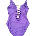 Bleu Rod Beattie Bleu by Rod Beattie Paradise Found Lace Down One Piece Amethyst Size 10 NWT Photo 4