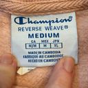 Champion  Women’s Sweatshirt Cropped Pink Crewneck Pullover Size Medium Photo 5