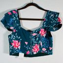 Endless Rose  Floral Crop Top Green Sz Medium NWT Photo 8