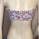 Xhilaration  Floral Strapless Bandeau Bikini Top White Red Blue Size M Photo 1