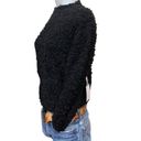 1. State Black Oversized Poodle Knit Sweater XS Mockneck Puff Sleeve Cotton  NEW Photo 3