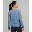 Lululemon  Silk-Blend Crewneck Pullover Sweater Heathered Soft Denim Size 2 Photo 3