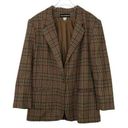 Sag Harbor 90s Vintage Brown Plaid Blazer Jacket Dark Academia Large Retro Photo 0