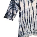 XCVI New  Top Womens L Tie Dye Tunic Boho V Neck Short Sleeve Textured Knit Blue Photo 10