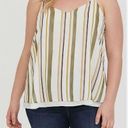 Torrid  NWT Sophie Stripe Chiffon Double Layer Swing Cami 1X Green Tank Shirt Photo 1