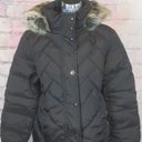 London Fog  black faux fur hooded jacket size large Photo 2