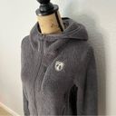 American Eagle  Grey Size S Fuzzy Teddy Full Zip Hooded Jacket Pockets Neutral Photo 1