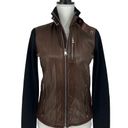 Ralph Lauren  Black Label Leather & Cashmere Color block Moto Jacket Photo 0