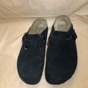 Birkenstock  Boston Soft Suede Clogs in Black Photo 4