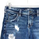 Silver Jeans Sam Dark Wash Distressed 6” Bermuda Denim Shorts Photo 1