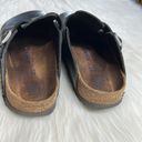 Birkenstock Black Leather Boston Clogs Photo 5