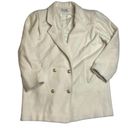 70s Vintage Ivory Wool Forecaster Coat military naval style double breasted Med Photo 1